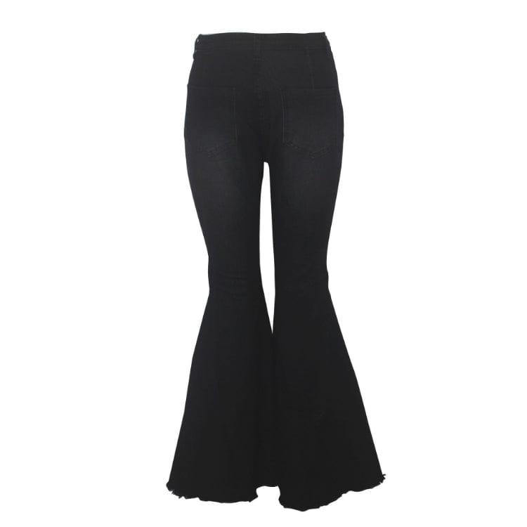 Plus Size Jeans Woman High Waist 2023 New Denim Trousers Water Wash Versatile Women's Denim Flare Pants Lady Bell Bottom Jeans