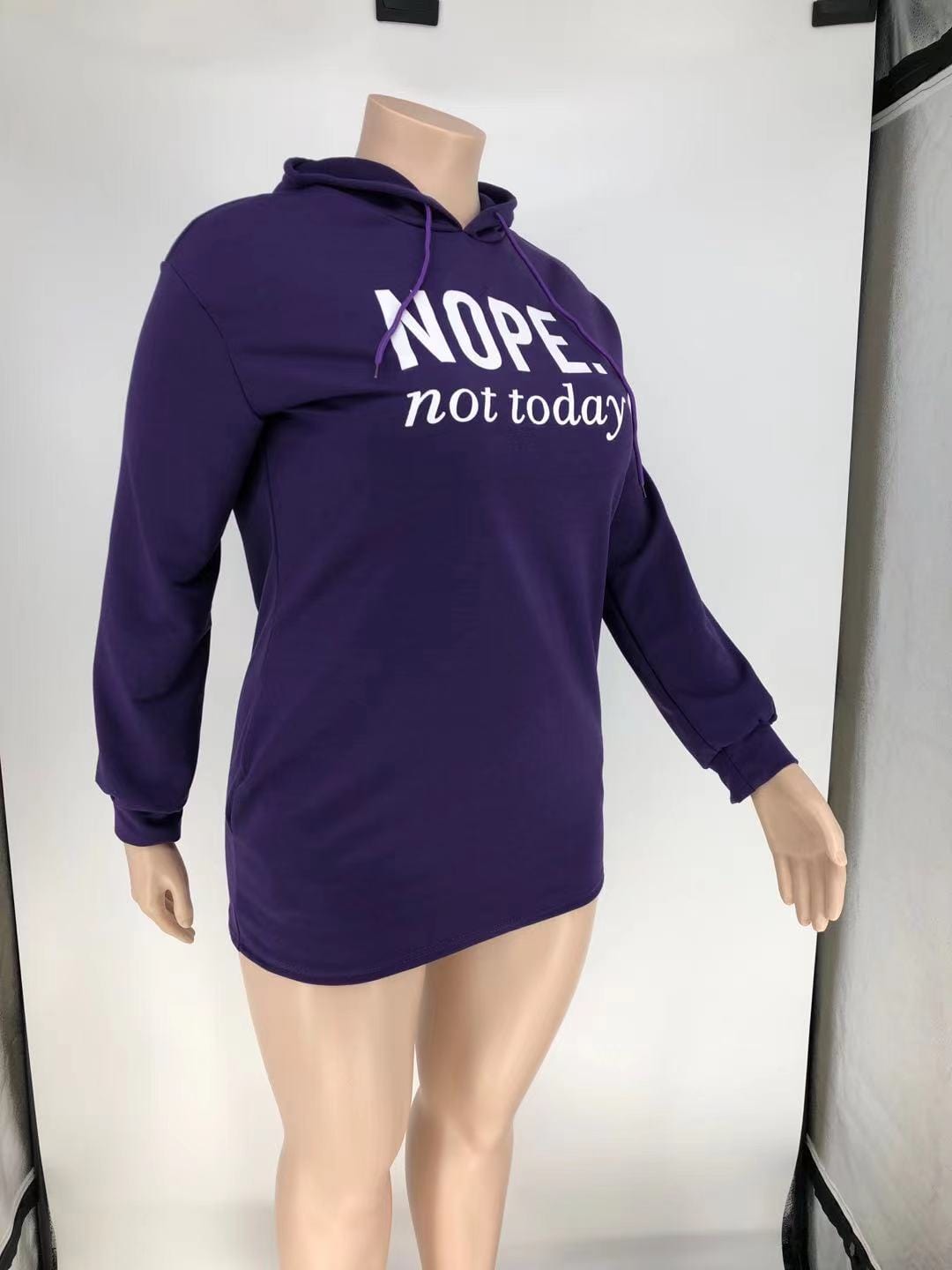 Plus Size Women Dresses Casual Print Hooded Sweatsuit Plus Size Midi Dress