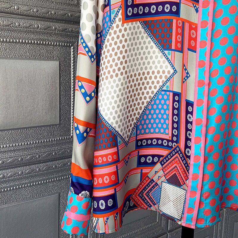 Popular Printed Heavyweight Silk Blouse For Women's Spring 2022 Fashion Multi-match Long-sleeve Silk Blouse For Women