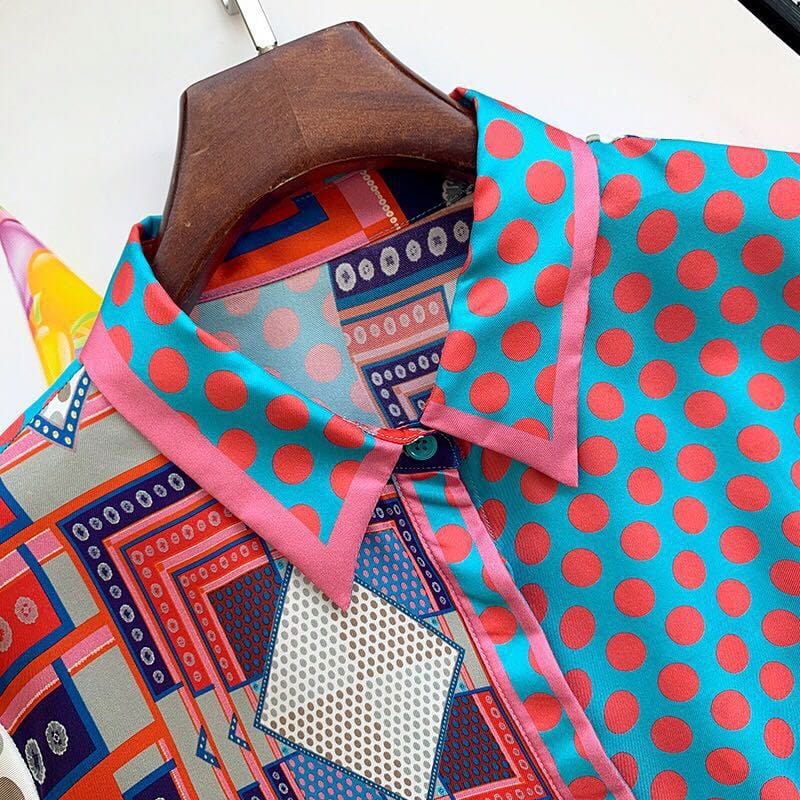 Popular Printed Heavyweight Silk Blouse For Women's Spring 2022 Fashion Multi-match Long-sleeve Silk Blouse For Women