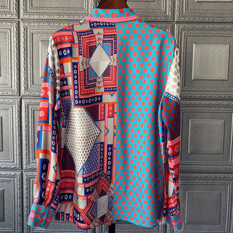 Popular Printed Heavyweight Silk Blouse For Women's Spring 2022 Fashion Multi-match Long-sleeve Silk Blouse For Women