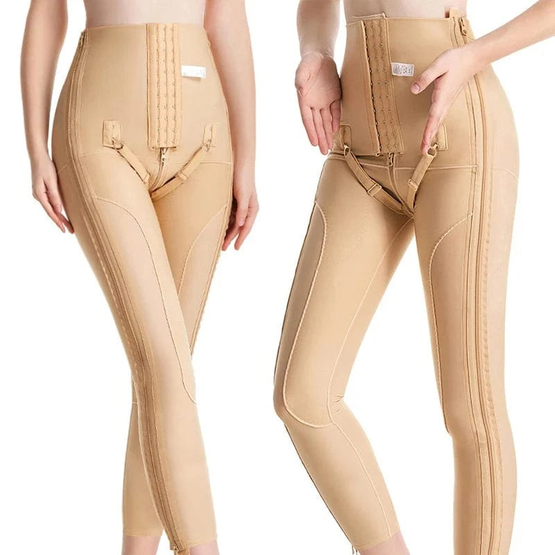 Post Liposuction Body Shaper Pant Butt Lift Compression Inner Thigh Double Layer Legging Zipper Lipo BBL Shapewear Pants
