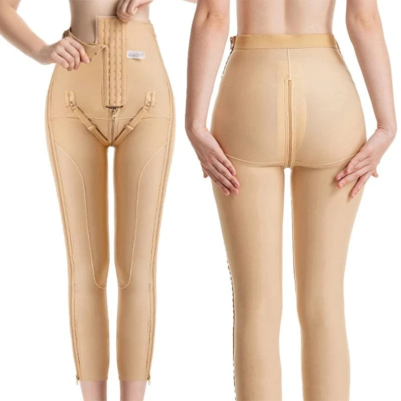 Post Liposuction Body Shaper Pant Butt Lift Compression Inner Thigh Double Layer Legging Zipper Lipo BBL Shapewear Pants