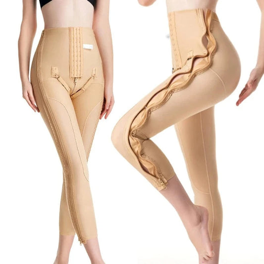 Post Liposuction Body Shaper Pant Butt Lift Compression Inner Thigh Double Layer Legging Zipper Lipo BBL Shapewear Pants