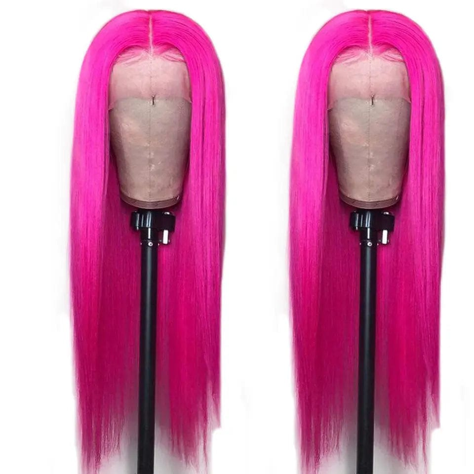 Pre Colored Pink Purple Yellow Green Gray Wigs
