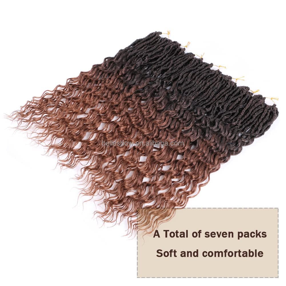 Pre Looped  Soft Faux Locs Crochet  Goddess Locs Deep WaveBraids Curly Ends 24 Inch Deep Locs Crochet Hair