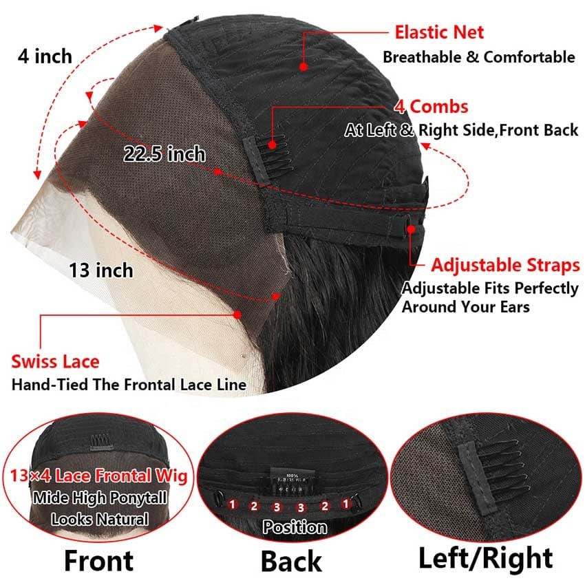 Pre-plucked 13x4 13x6 Lace Front Wigs Body Wave HD Transparent Natural Black Color Brazilian Human Hair wigs for black woman