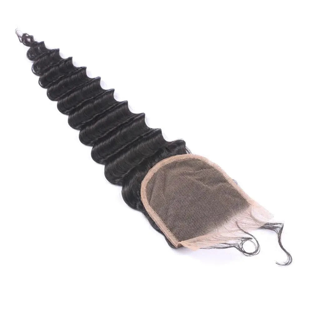 Pre Plucked Brazilian Deep Wave Lace 4x4 5x5 6x6 Lace Closure With Baby Hair in stock