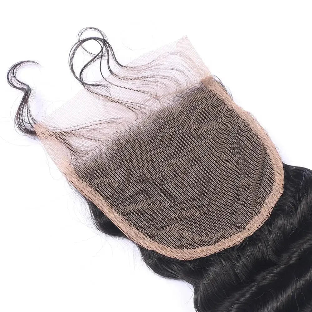 Pre Plucked Brazilian Deep Wave Lace 4x4 5x5 6x6 Lace Closure With Baby Hair in stock