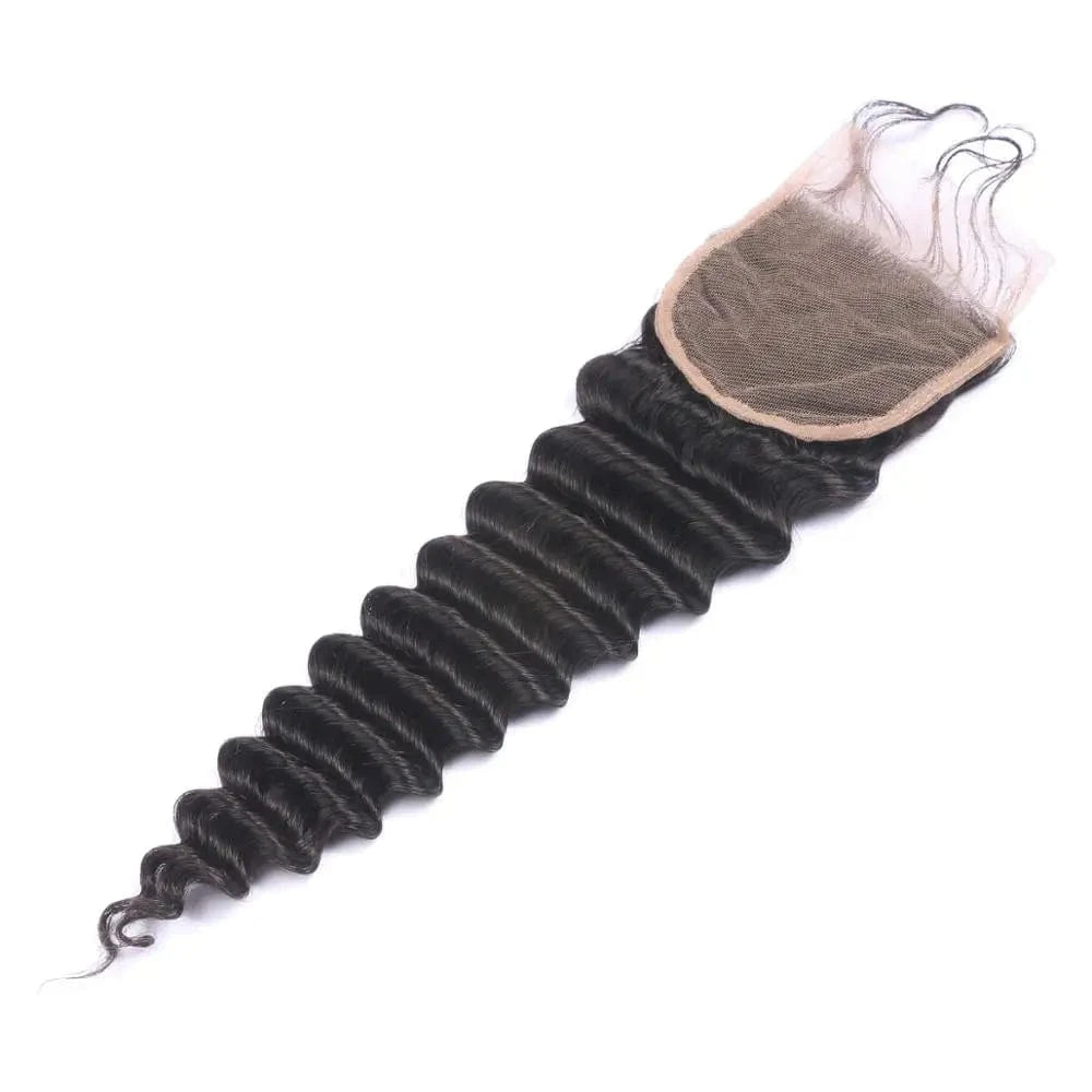 Pre Plucked Brazilian Deep Wave Lace 4x4 5x5 6x6 Lace Closure With Baby Hair in stock