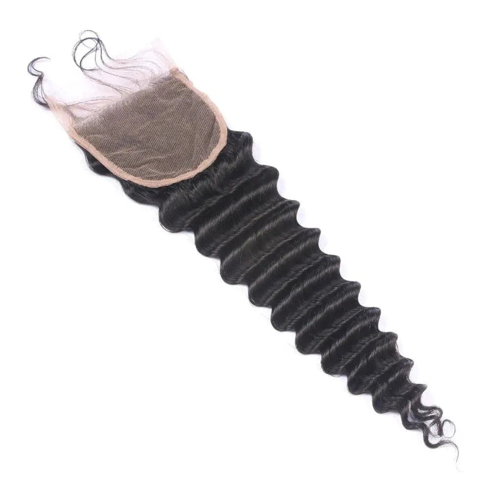 Pre Plucked Brazilian Deep Wave Lace 4x4 5x5 6x6 Lace Closure With Baby Hair in stock