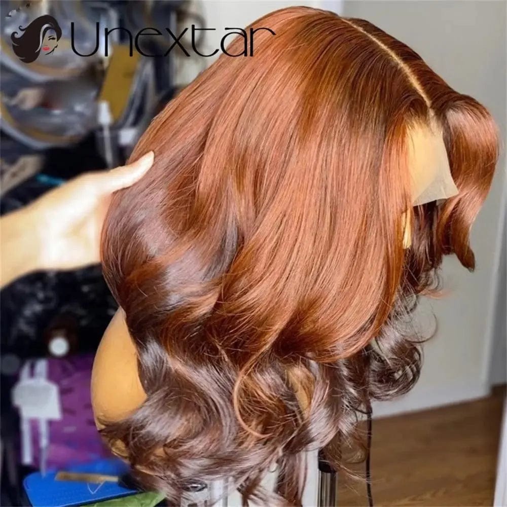 Pre Plucked Brown Ombre Color Body Wave Wig Cuticle Aligned Unprocessed Vietnam Human Hair Lace Front Wigs