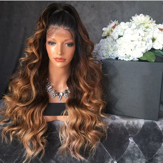 Pre Plucked Exotic Water Wave Wig Natural Black Brown Ombre Color Cuticle Aligned Transparent HD Lace front Wigs