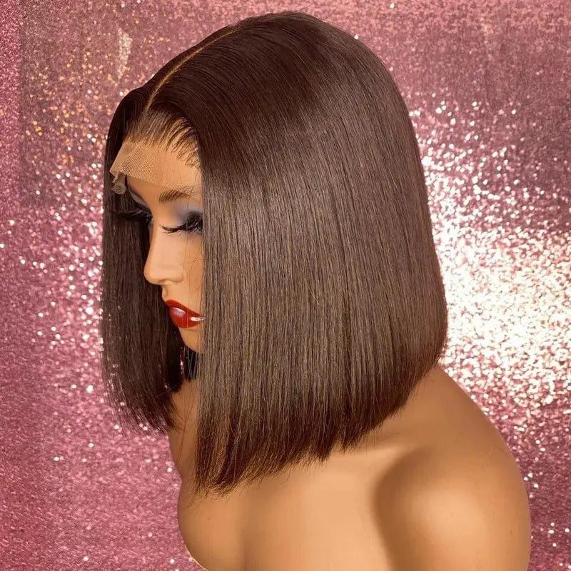 Pre Plucked Ombre Honey Brown Highlight Color Short Bob Virgin Full Cuticle Aligned Hair Lace Front Wigs