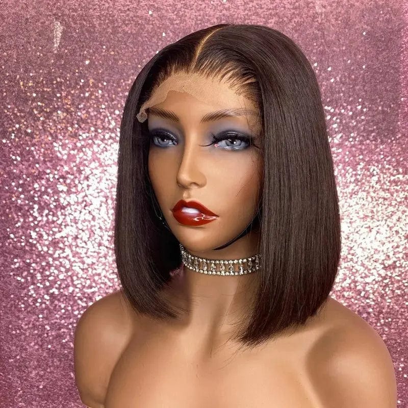Pre Plucked Ombre Honey Brown Highlight Color Short Bob Virgin Full Cuticle Aligned Hair Lace Front Wigs