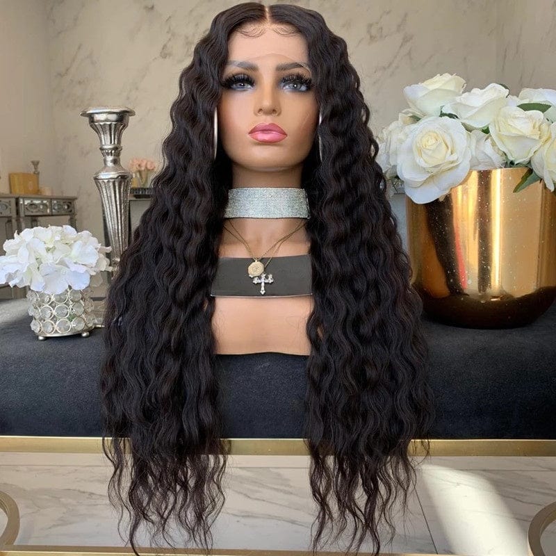 Pre Plucked Water Curly Wave Bleached Knots Burmese Full Cuticle Aligned Human Hair Melt HD Lace Front Wigs