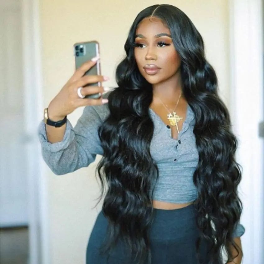 Pre Plucked Water Wave Wig Natural Black Color Cuticle Aligned Unprocessed Remy Hair Lace Front Wigs