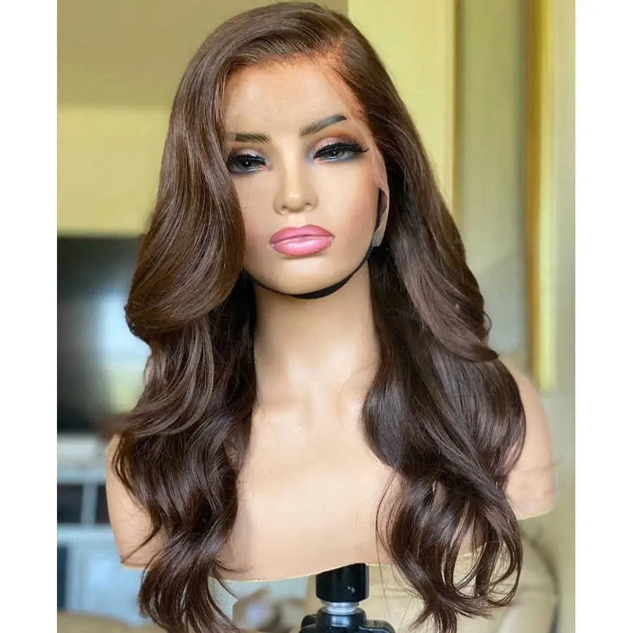 Pre Plucked Water Wave Wig Natural Black Color Cuticle Aligned Unprocessed Remy Hair Lace Front Wigs