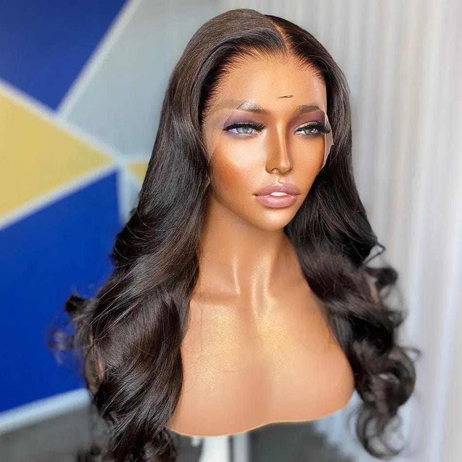 Pre Plucked Water Wave Wig Natural Black Color Cuticle Aligned Unprocessed Remy Hair Lace Front Wigs