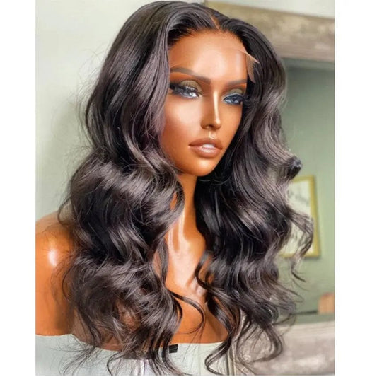 Pre Plucked Water Wave Wig Natural Black Color Cuticle Aligned Unprocessed Remy Hair Lace Front Wigs