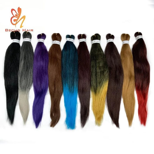 Pre - Stretched Braiding Hair Perm Yaki Jumbo Braids Synthetic Hair Extensions Easy braid Hair