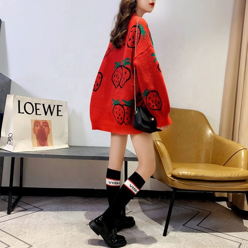 Print Amazaon Top Selling Winter Thick Loose Knit Heavy Weight Christmas Jumper Teenager Pullover Sweater