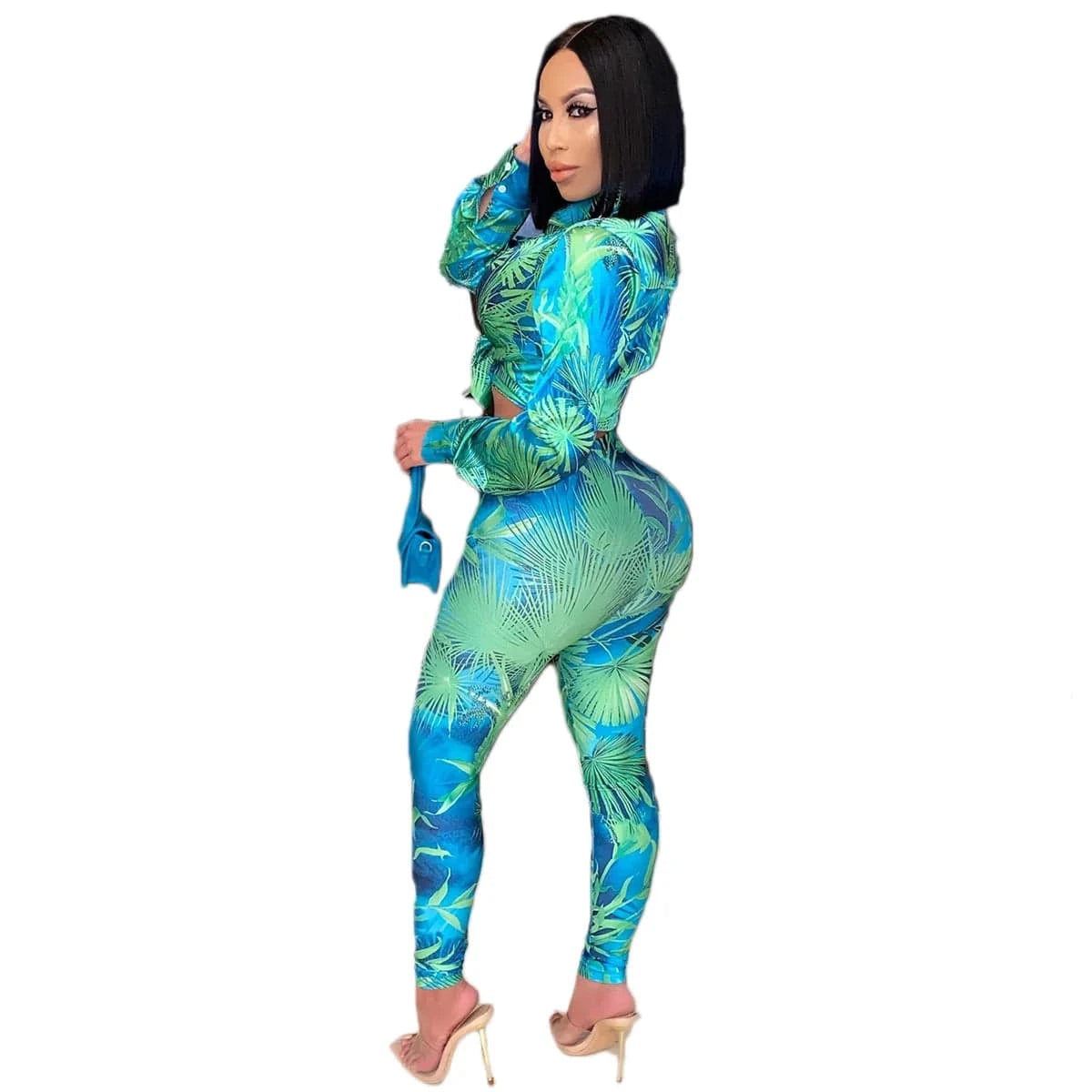 Printed Women Clothing  2 Piece Pants Sets Long Sleeve Set Tie Dye Skirts Sets Women Two Piece Outfit