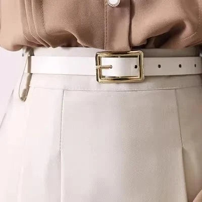 Professional commuting A-line skirt High waisted slimming drape pleated skirt SML