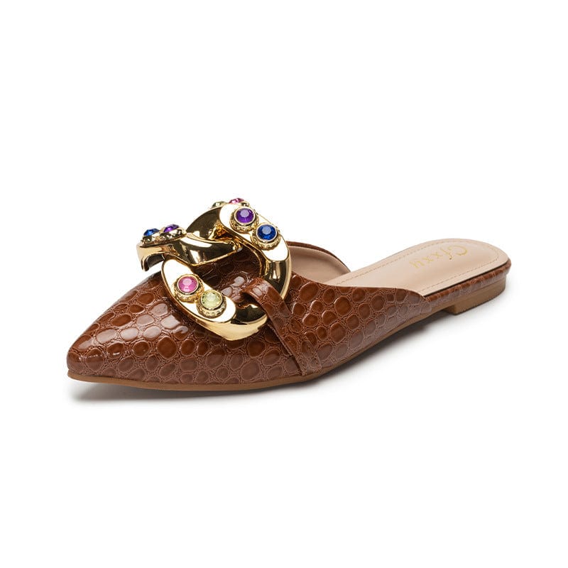 Professional Ladies Party Slides Women Fashion Plaid Pumps High Heels PU Leather female slippers designer