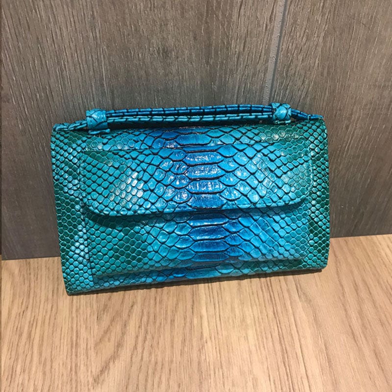 Pu Leather Women Shoulder Bags Snake Animal Chain Clutch Luxury Small Designer  Python Pattern Handbags
