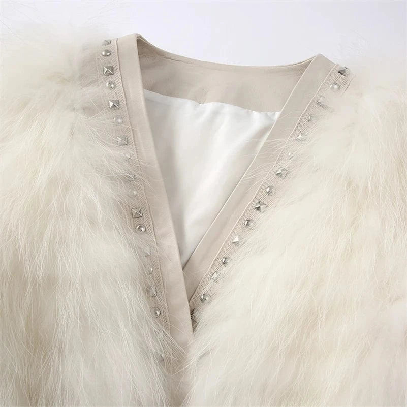 Pudi Women Real Fox Fur Coat Jacket Over Size Lady Female Fashion Winter Warm Genuine Leather Coats Parka Z21M23