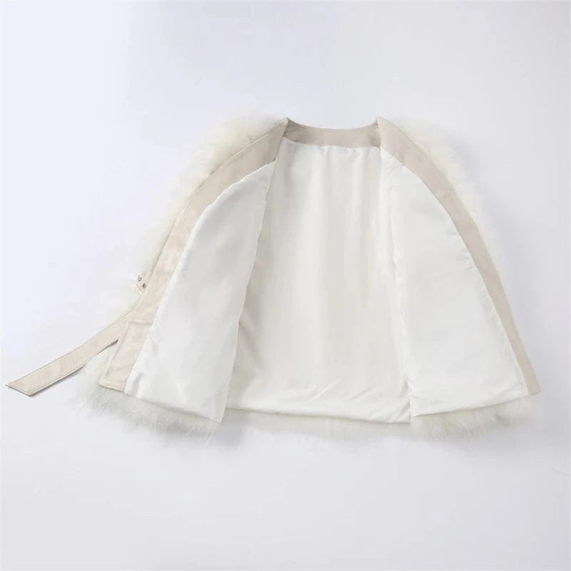 Pudi Women Real Fox Fur Coat Jacket Over Size Lady Female Fashion Winter Warm Genuine Leather Coats Parka Z21M23