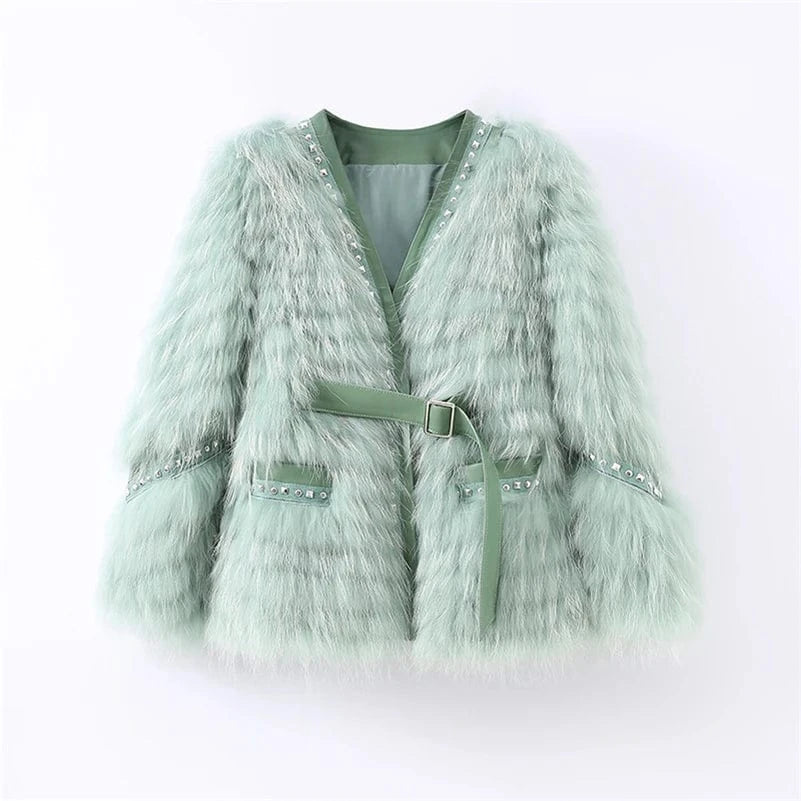 Pudi Women Real Fox Fur Coat Jacket Over Size Lady Female Fashion Winter Warm Genuine Leather Coats Parka Z21M23