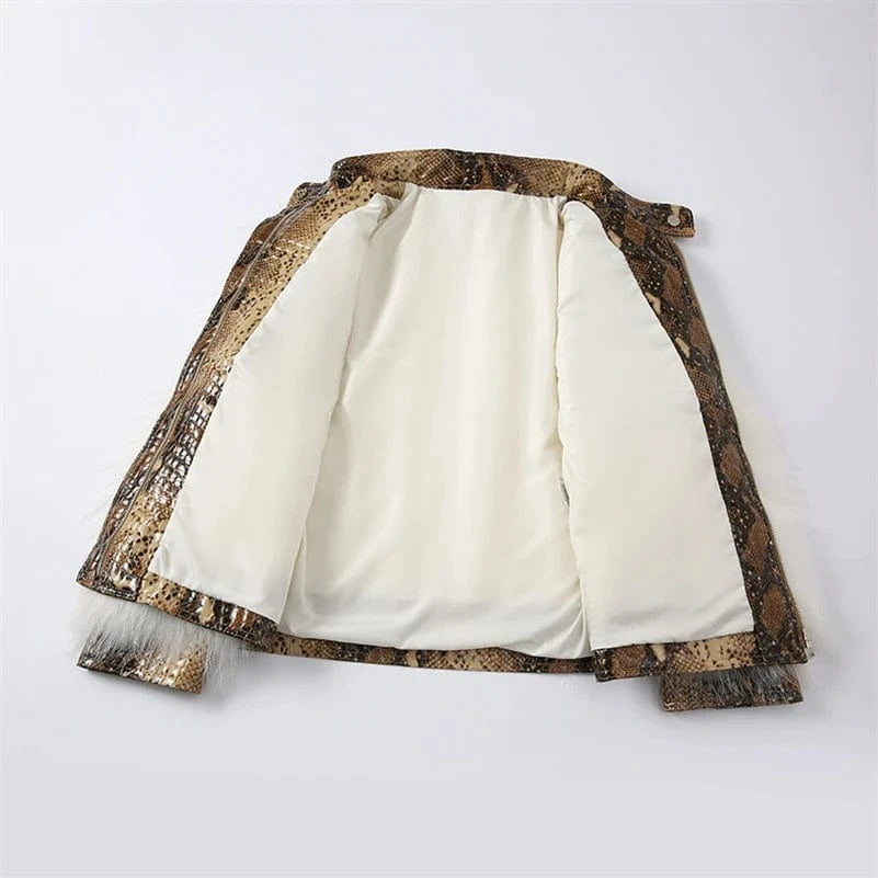 Pudi Women Real Fox Fur Coat Jacket Over Size Lady Female Fashion Winter Warm Genuine Leather Coats Parka Z21M29