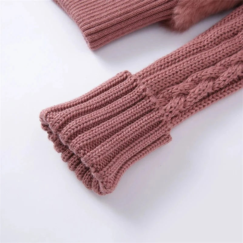 Pudi women Real Rabbit Fur Jacket Coat Female Winter Fox Collar Sweater Parka Vest Jackets CT138