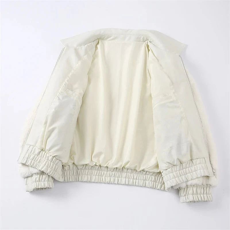 Pudi Women Real Rabbit Fur Jacket Coat Female Winter New Genuine Leather Parka Jackets CT135