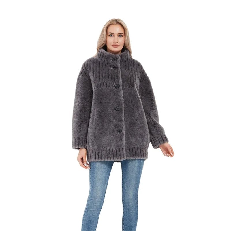 PUDI Women's Winter Warm Real Wool Fur Coat Jacket Vest Lady Over Size Fur Parka Trench H6006