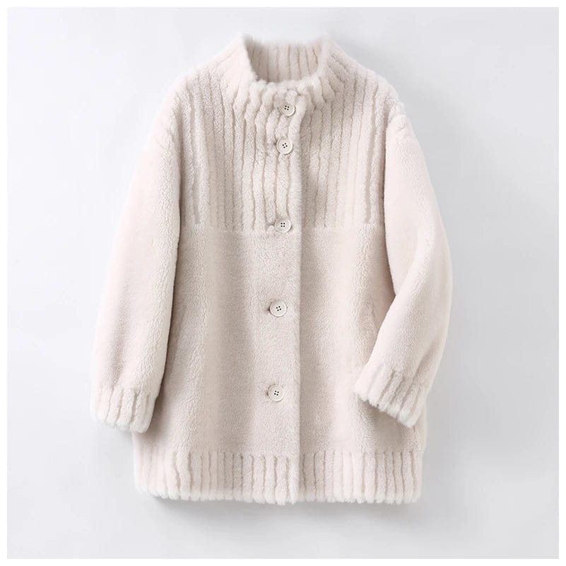 PUDI Women's Winter Warm Real Wool Fur Coat Jacket Vest Lady Over Size Fur Parka Trench H6006