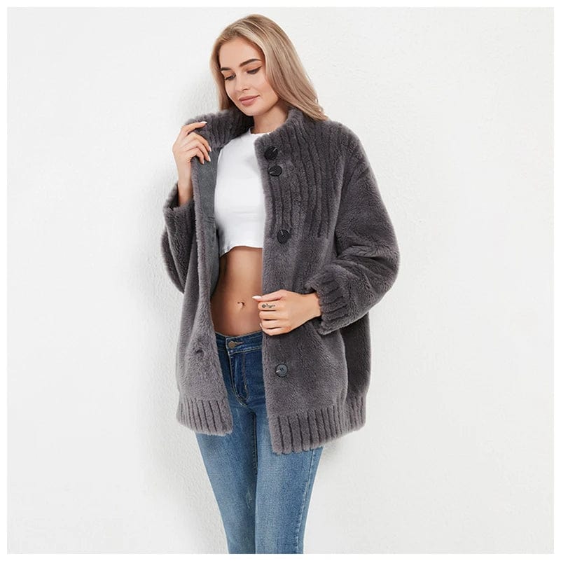 PUDI Women's Winter Warm Real Wool Fur Coat Jacket Vest Lady Over Size Fur Parka Trench H6006