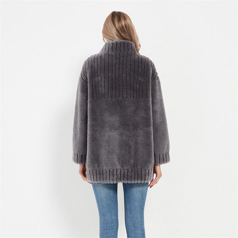 PUDI Women's Winter Warm Real Wool Fur Coat Jacket Vest Lady Over Size Fur Parka Trench H6006