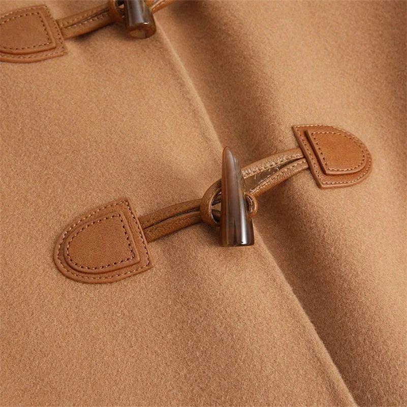 Pudi Women Winter Real Fox Fur Coat Jacket Blends Parka Trench Cape Z21171 Over Size Wool Female Lady Fleece Woven Long Raw