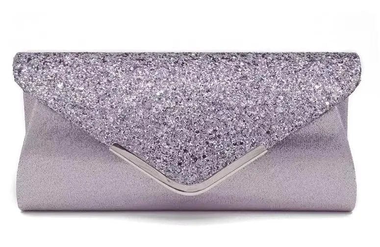 Purple 2022  New Large Capacity Fashionable Flash Material Pu Ladies Shoulder Bag Handmade All Match Clutch Evening Party Bag For Woman