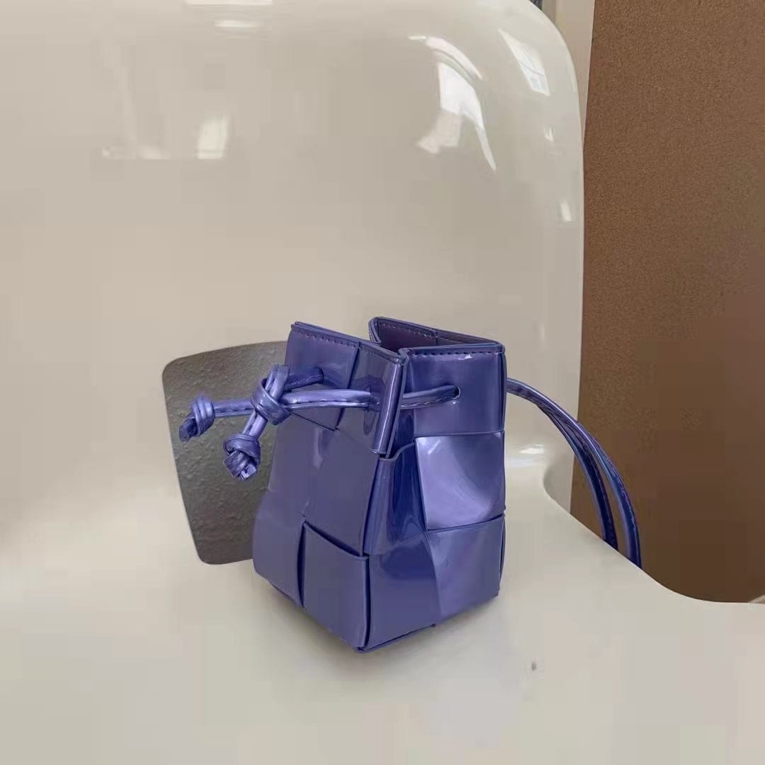 purple 2022 Spring Summer Metallic Leather Bucket Handbag Famous designer Candy Mini Purse Bucket Handbags For Women