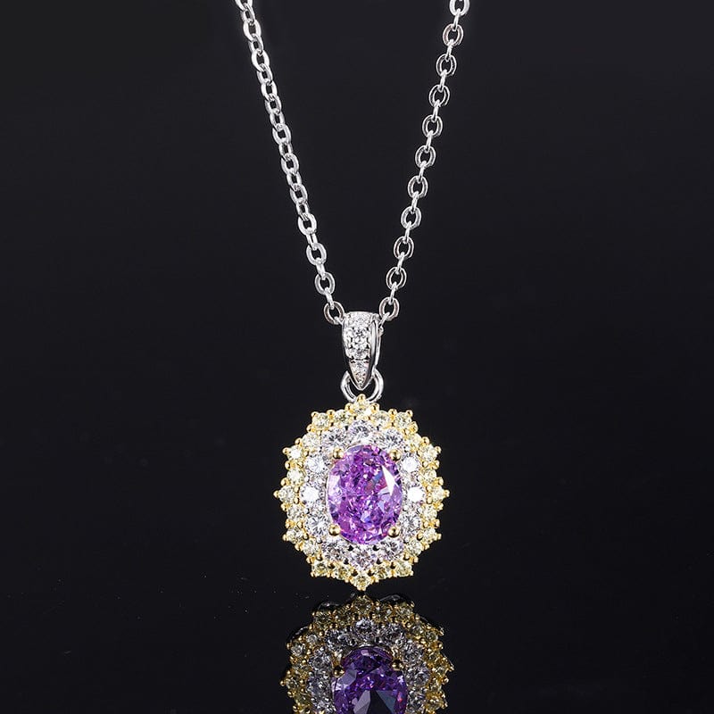 Purple Diamond Pendant with cross chain ADODO jewelry Fashion Pendant Necklace Ring Earrings Jewelry Set for Ladies Party Accessories Wholesale