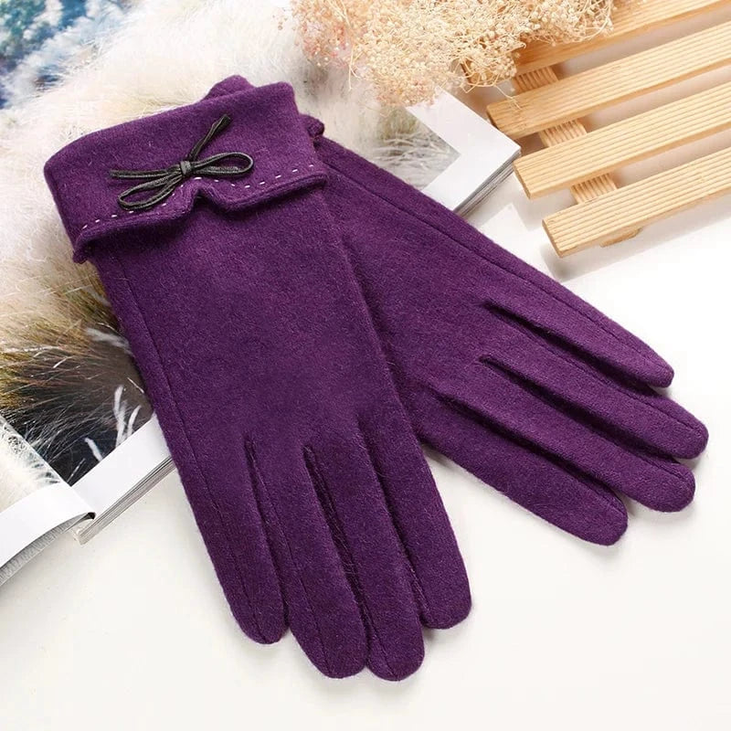 Purple Fashion touch women sexy winter woolen gloves