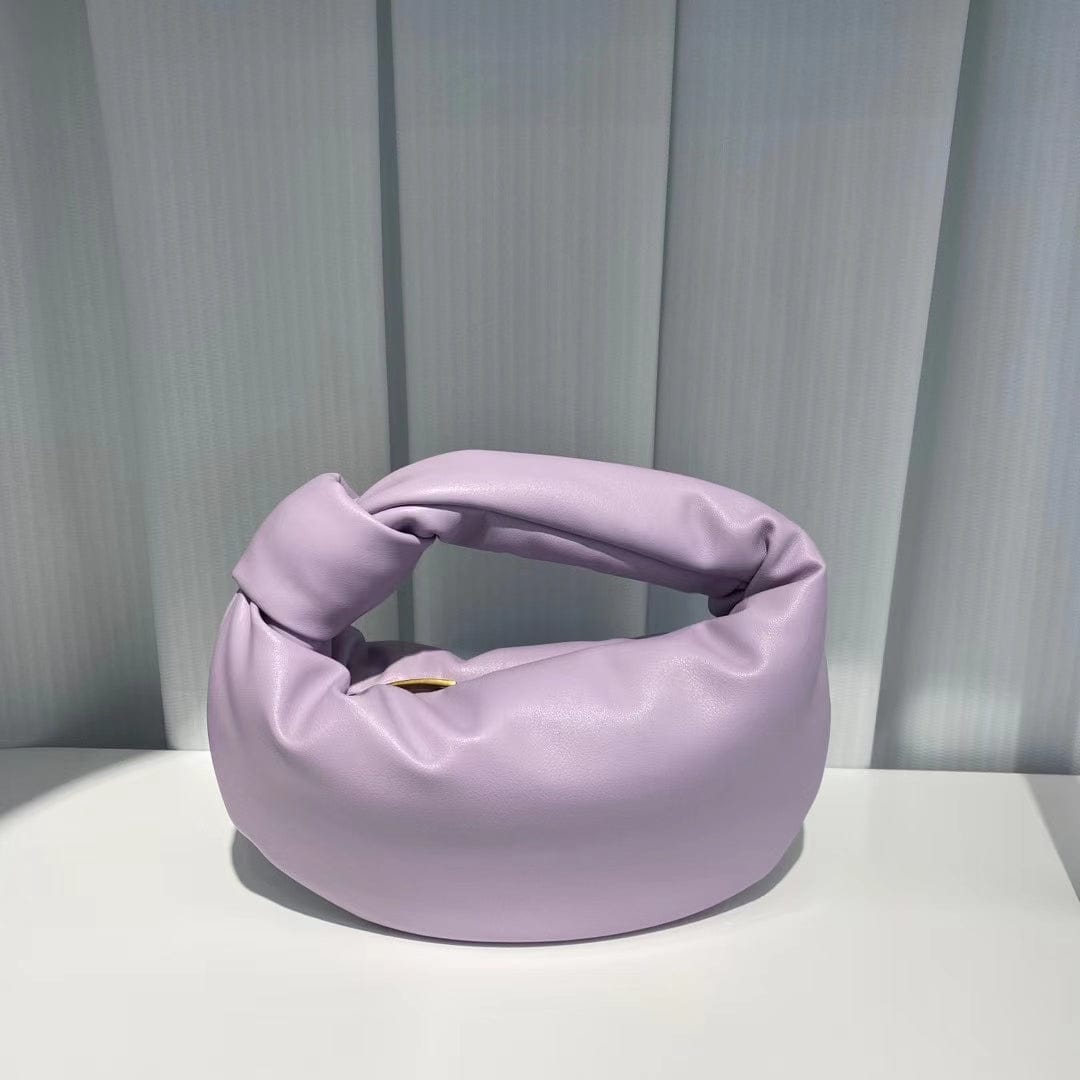 purple Lady GENUINE LEATHER PURSE ELEGANT handbag KNOT LEATHER PURSE