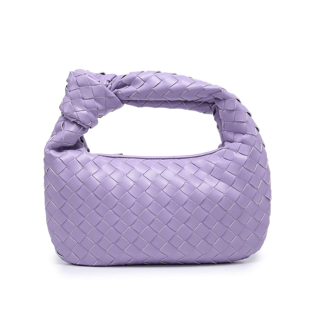 Purple Latest fashion Designer pu leather woven shoulder bag women hobo bag for wholesale price