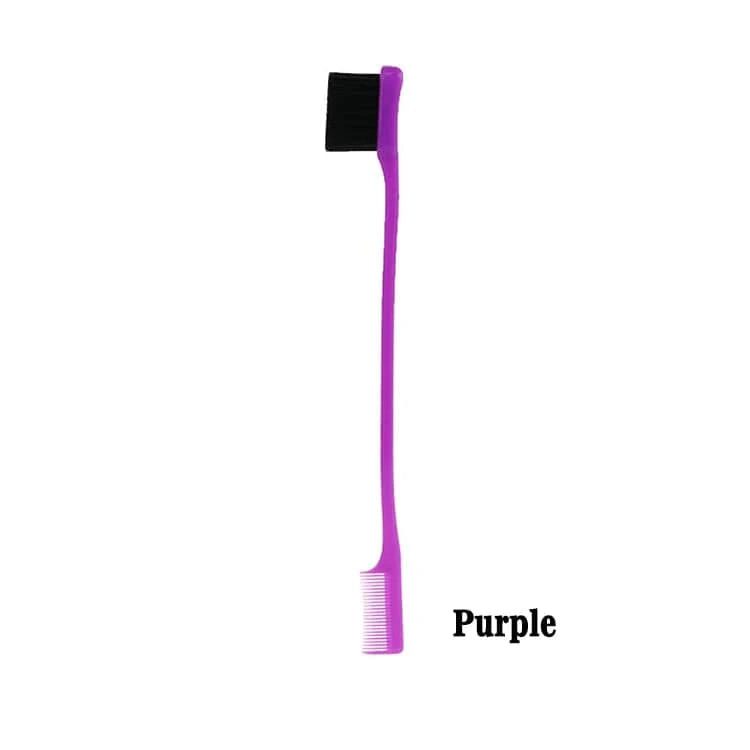 Purple Wholesale High Quality Double Sided Strong Hold Eye Eyebrow Comb Edge Control Baby Hair Brush