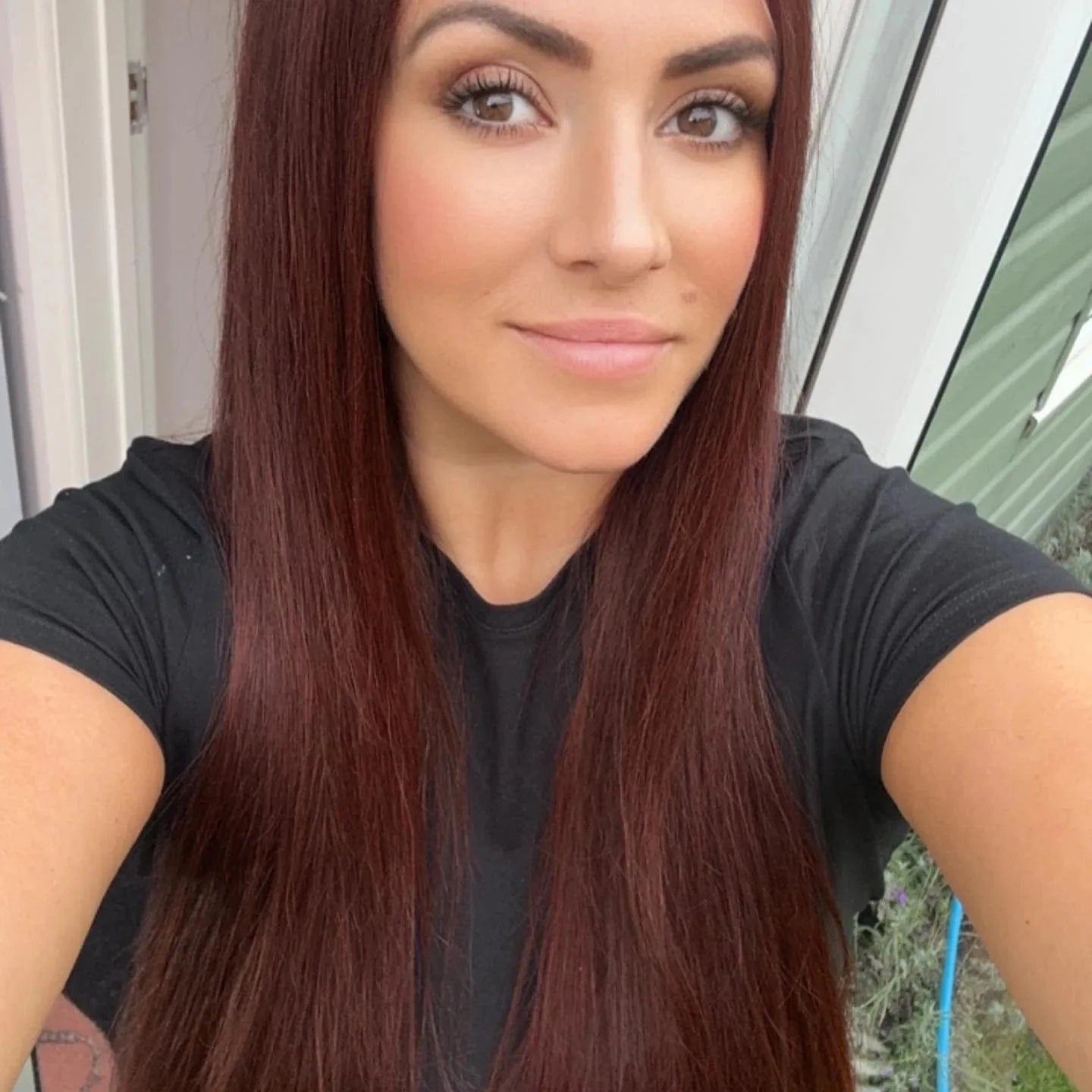 Qingdao Wig Small Knots 150% Density Reddish Brown Color Virgin Remy Cuticle Aligned Human Hair Lace Front Wigs