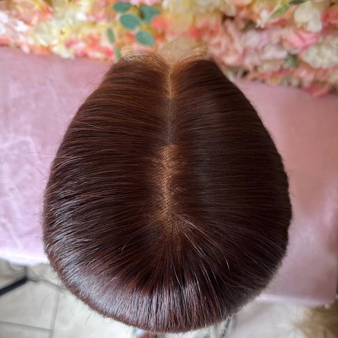 Qingdao Wig Small Knots 150% Density Reddish Brown Color Virgin Remy Cuticle Aligned Human Hair Lace Front Wigs